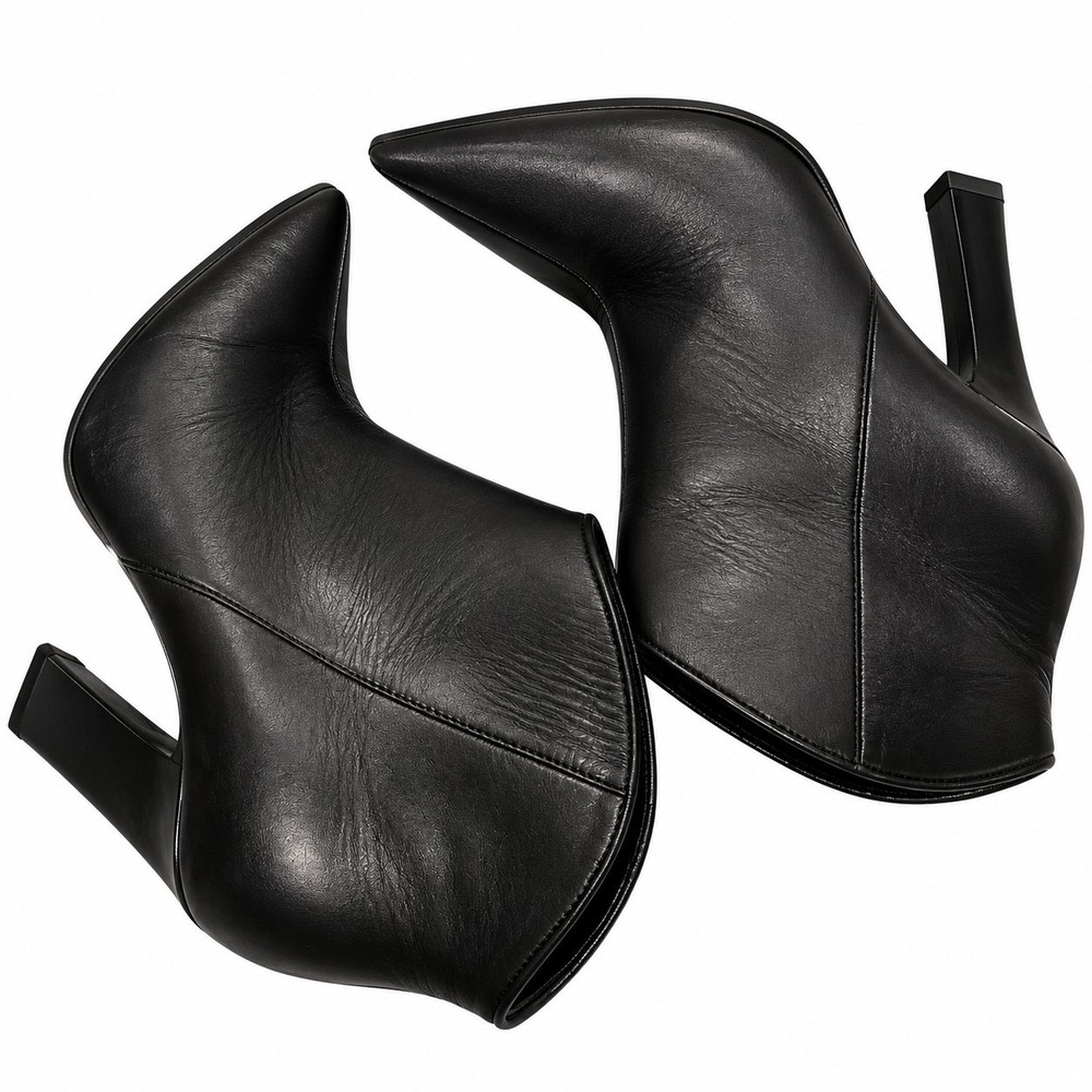 Marc Fisher Miggi Black Leather Western Cowboy Ankle Boots Booties Women's 5.5 - Picture 6 of 10